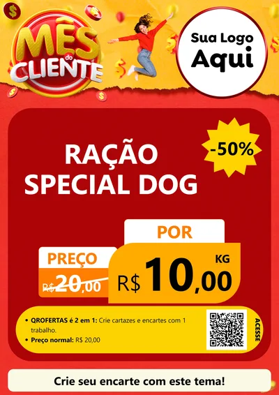 Modelo de Cartaz para Cartaz A4 Vertical com o tema Mês do Cliente para Pet Shop