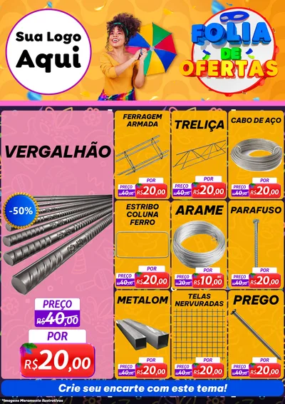 Modelo de Encarte para Encarte A4 Vertical com o tema Folia de Ofertas para Ferragens