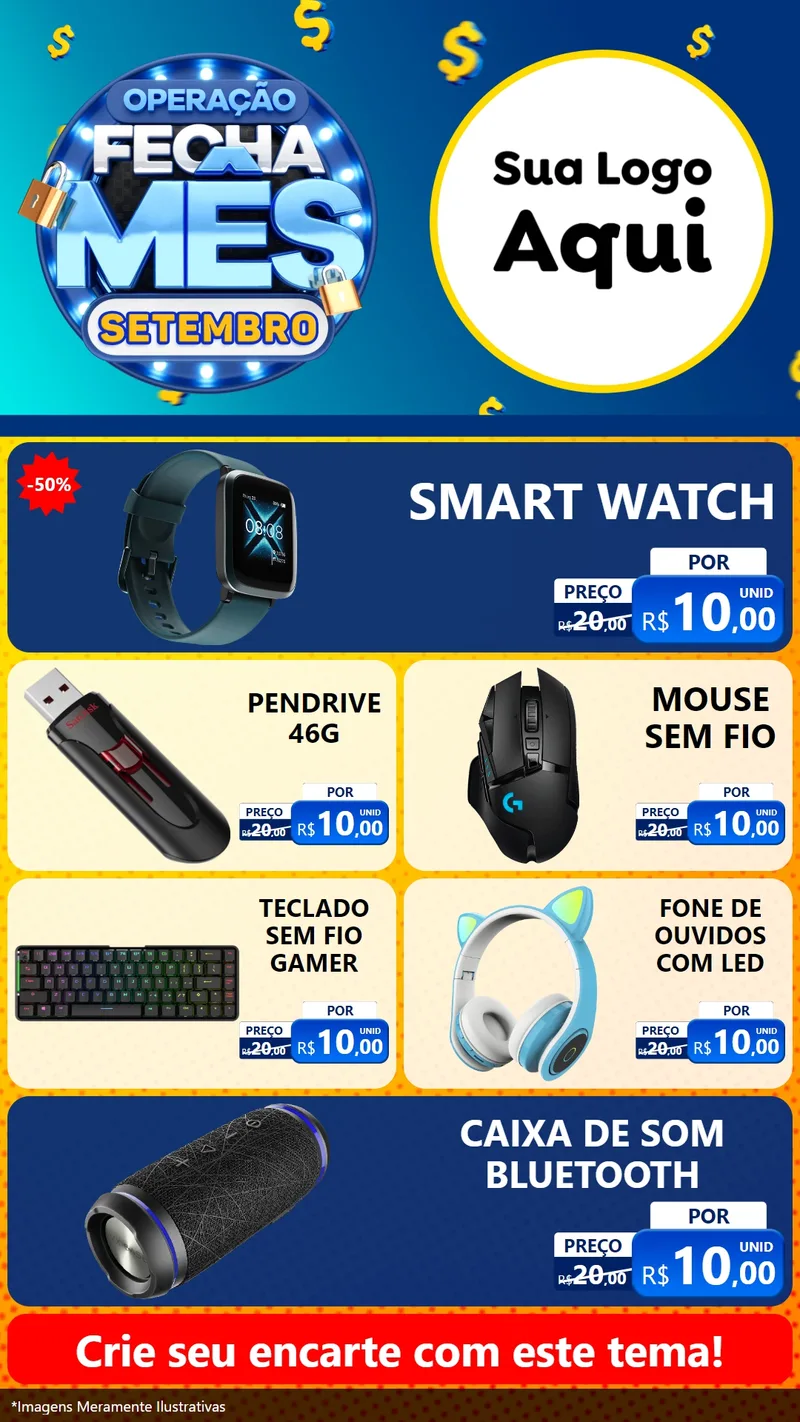 Modelo de TV para TV Vertical com o tema Operação Fecha Mês Setembro para Informática