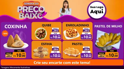 Modelo de TV para TV Horizontal com o tema Semana do Preço Baixo para Salgadaria