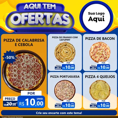 Modelo de Rede Social para Feed Facebook com o tema Aqui Tem Ofertas para Pizzaria