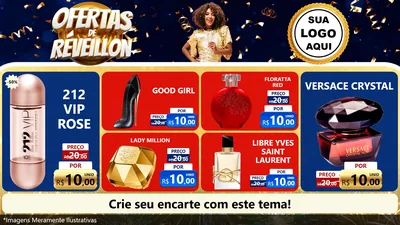 Modelo de TV para TV Horizontal com o tema Ofertas de Réveillon para Perfumes