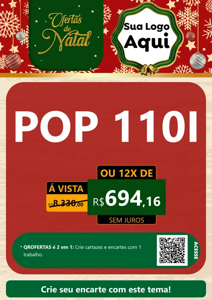 Modelo de Cartaz para Cartaz A4 Vertical com o tema Natal de Ofertas para Concessionaria de Motos