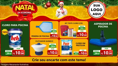 Modelo de TV para TV Horizontal com o tema Natal da Economia para Produtos para Piscina