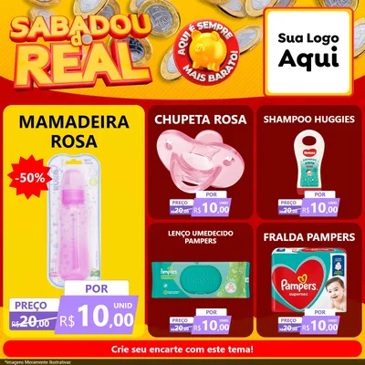 Modelo de Rede Social para Feed Facebook com o tema Sabadou do Real para Bebês