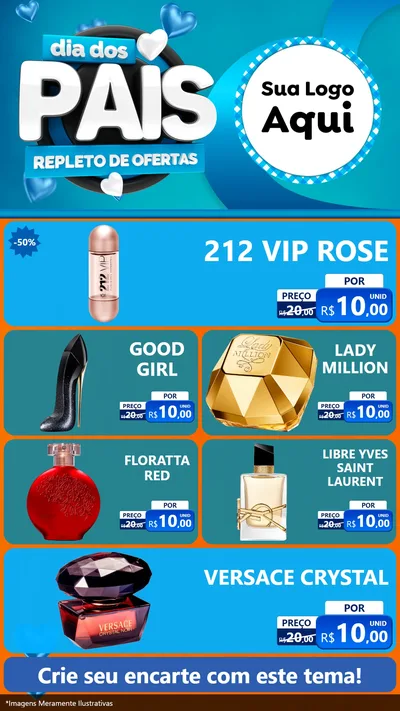 Modelo de TV para TV Vertical com o tema Dia Dos Pais Repleto de Ofertas para Perfumes