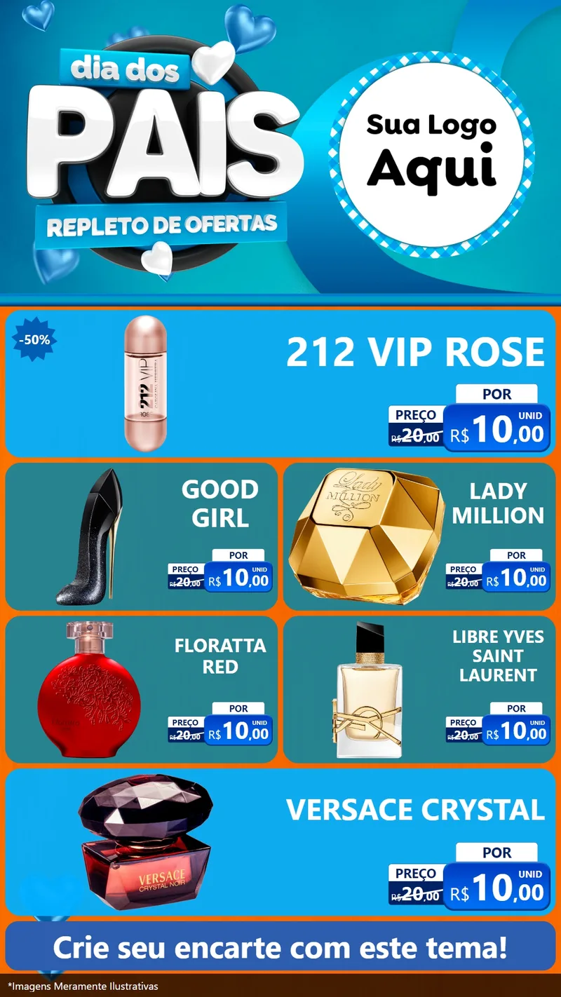 Modelo de TV para TV Vertical com o tema Dia Dos Pais Repleto de Ofertas para Perfumes