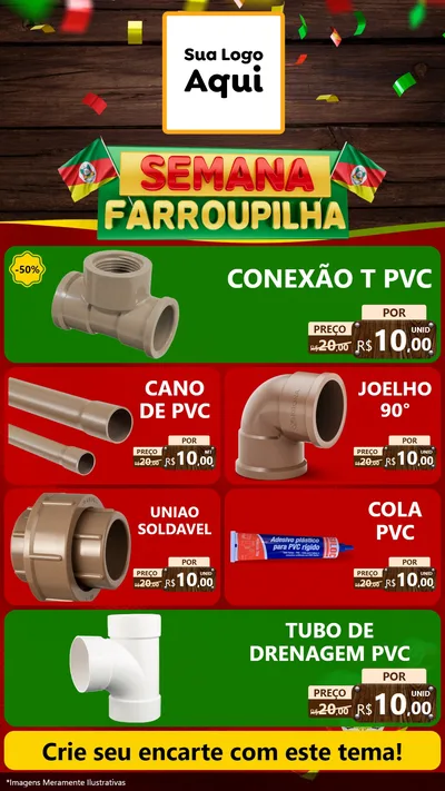 Modelo de TV para TV Vertical com o tema Semana Farroupilha para Tubos e conexões