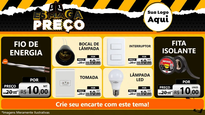 Modelo de TV para TV Horizontal com o tema Esmaga Preço para Materiais Elétricos