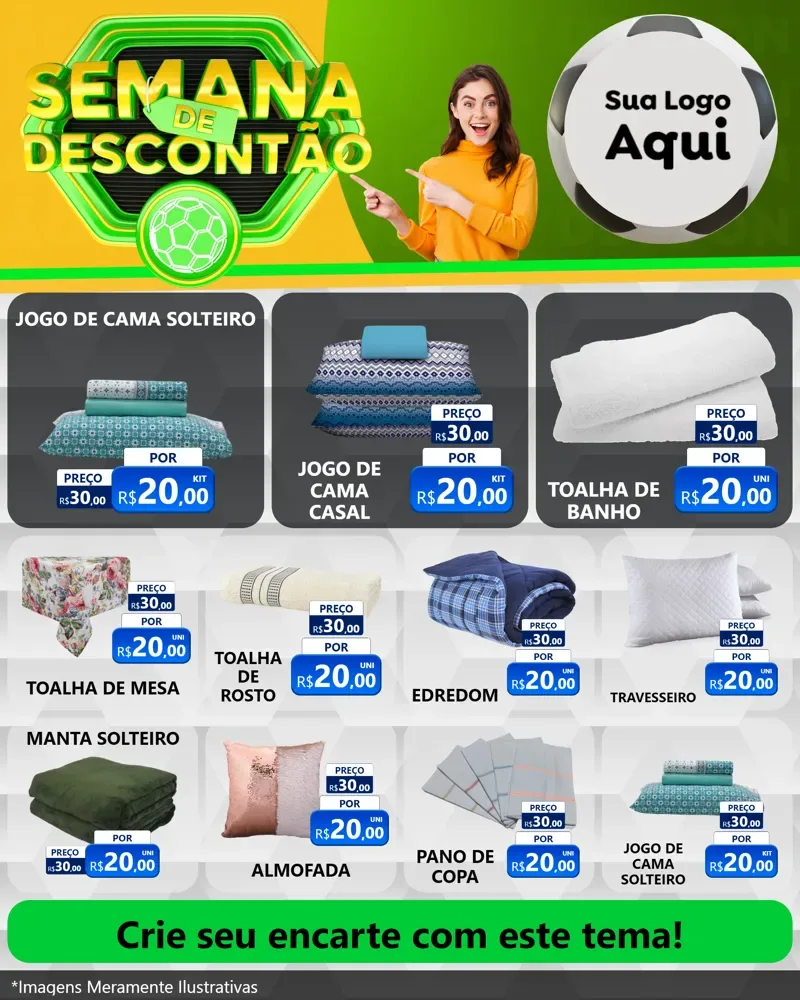 Modelo de Rede Social para Feed Instagram com o tema Semana de Descontão - Copa para Cama, Mesa e Banho