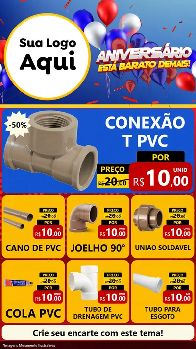 Modelo de Rede Social para Stories com o tema Aniversário para Tubos e conexões