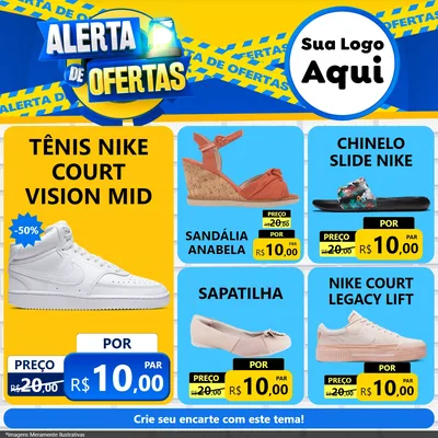 Modelo de Rede Social para Feed Facebook com o tema Alerta de Ofertas para Calçados