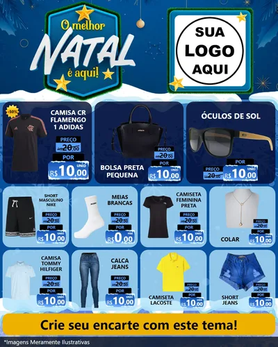 Modelo de Rede Social para Feed Instagram com o tema O Melhor Natal É Aqui! para Roupas e acessórios