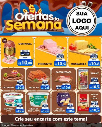 Modelo de Rede Social para Feed Instagram com o tema Ofertas da Semana - Páscoa para Frios e Laticínios
