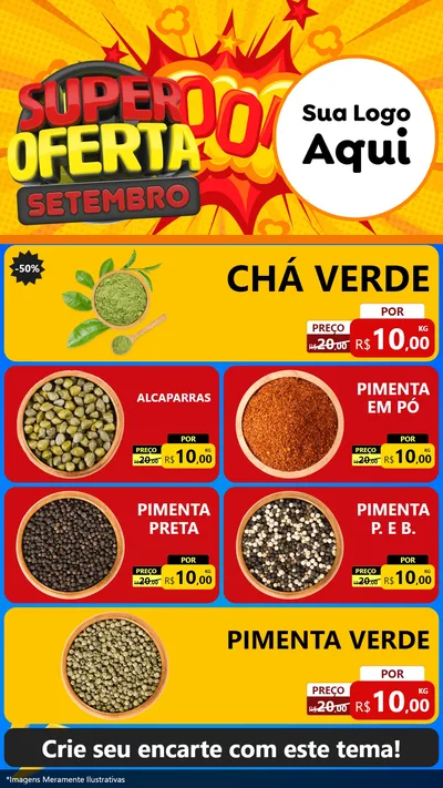 Modelo de TV para TV Vertical com o tema Super Oferta Setembro para Produtos Naturais