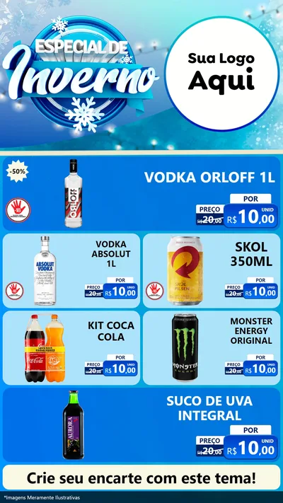 Modelo de TV para TV Vertical com o tema Especial de Inverno para Distribuidora de bebidas