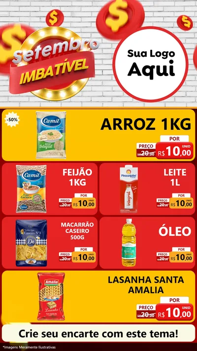 Modelo de TV para TV Vertical com o tema Setembro Imbatível para Supermercado