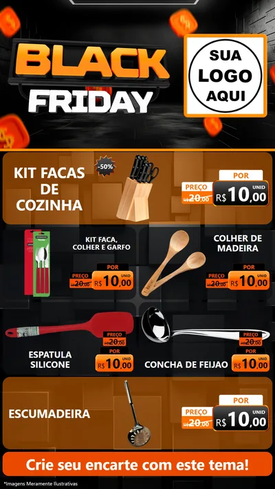 Modelo de TV para TV Vertical com o tema Black Friday para Utilidades Domésticas