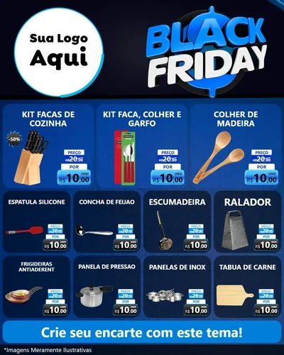 Modelo de Rede Social para Feed Instagram com o tema Black Friday para Utilidades Domésticas