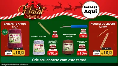 Modelo de TV para TV Horizontal com o tema Natal Imperdível para Armarinho e Aviamentos