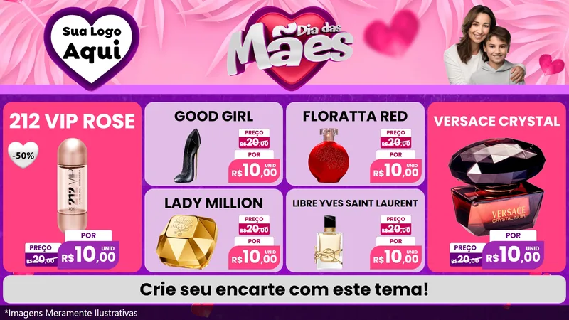 Modelo de TV para TV Horizontal com o tema Dia das Mães para Perfumes