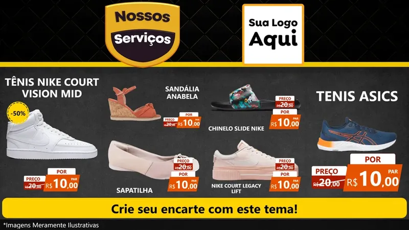 Modelo de TV para TV Horizontal com o tema Nossos Serviços para Calçados