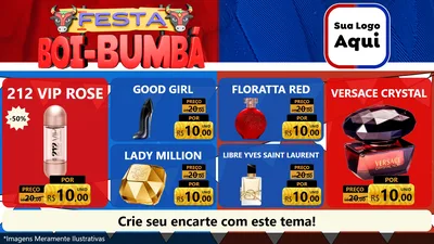 Modelo de TV para TV Horizontal com o tema Festa Boi Bumbá para Perfumes