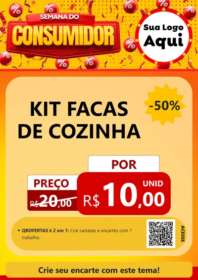 Modelo de Cartaz para Cartaz A4 Vertical com o tema Semana do Consumidor para Utilidades Domésticas