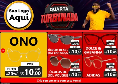 Modelo de Encarte para Encarte A4 Horizontal com o tema Quarta Turbinada para Óticas