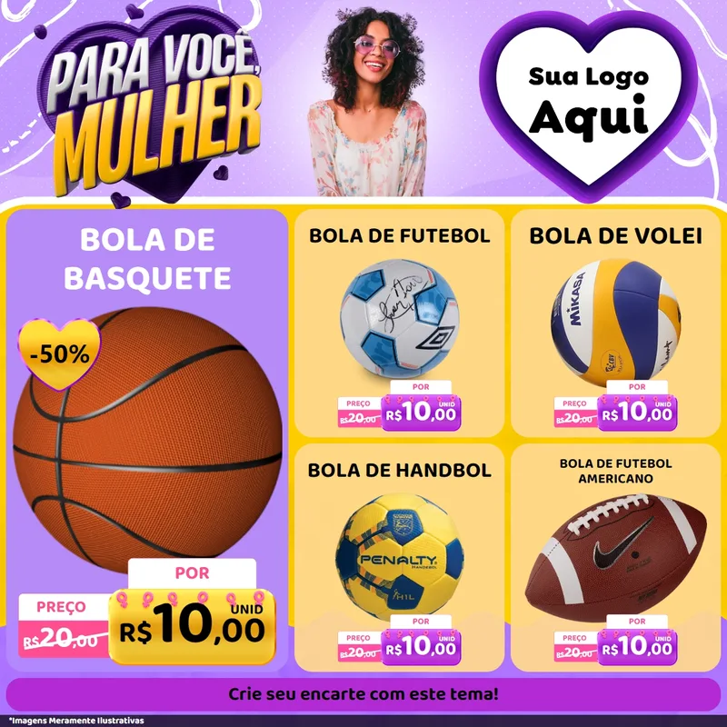 Modelo de Rede Social para Feed Facebook com o tema Para Você, Mulher para Artigos Esportivos