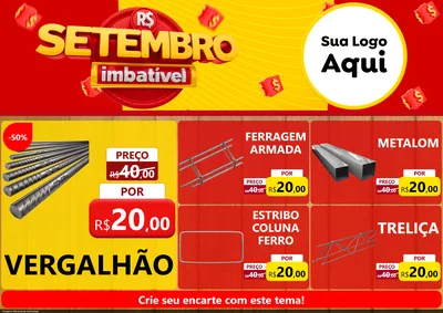 Modelo de Encarte para Encarte A4 Horizontal com o tema Setembro Imbatível para Ferragens