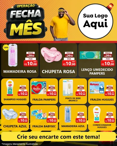 Modelo de Rede Social para Feed Instagram com o tema Operação Fecha Mês para Bebês