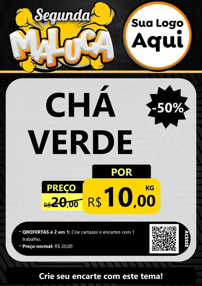 Modelo de Cartaz para Cartaz A4 Vertical com o tema Segunda Maluca para Produtos Naturais