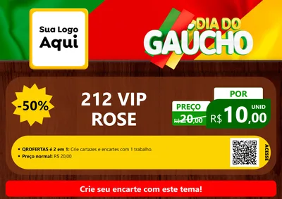 Modelo de Cartaz para Cartaz A4 Horizontal com o tema Dia do Gaúcho para Perfumes