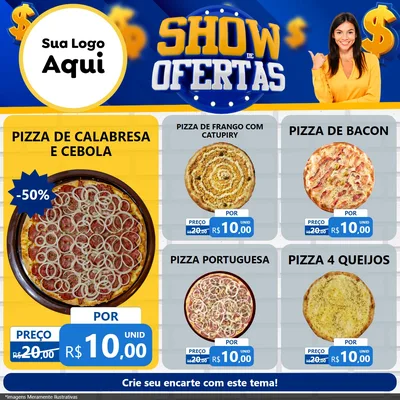 Modelo de Rede Social para Feed Facebook com o tema Show de Ofertas para Pizzaria