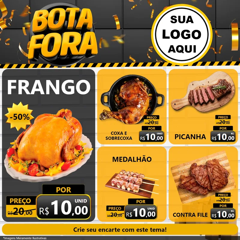 Modelo de Rede Social para Feed Facebook com o tema Bota Fora para Assados
