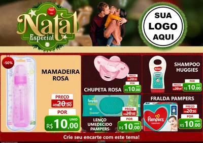 Modelo de Encarte para Encarte A4 Horizontal com o tema Natal Especial para Bebês
