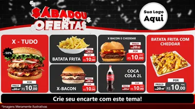 Modelo de TV para TV Horizontal com o tema Sabadou de Ofertas para Hamburgueria