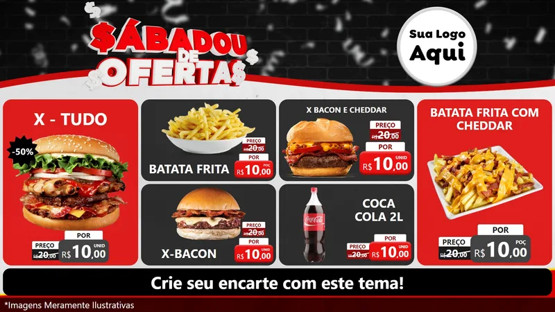 Modelo de TV para TV Horizontal com o tema Sabadou de Ofertas para Hamburgueria