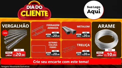 Modelo de TV para TV Horizontal com o tema Dia do Cliente para Ferragens