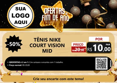 Modelo de Cartaz para Cartaz A4 Horizontal com o tema Ofertas de Fim de Ano para Calçados
