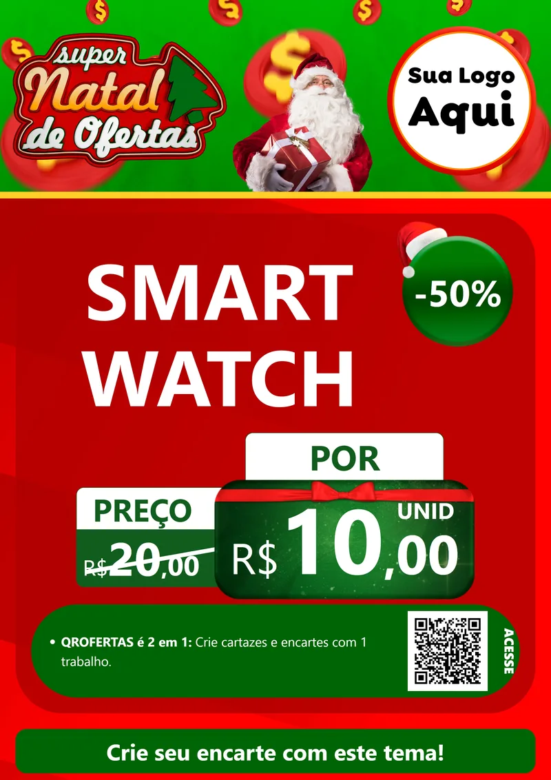 Modelo de Cartaz para Cartaz A4 Vertical com o tema Super Natal de Ofertas para Informática