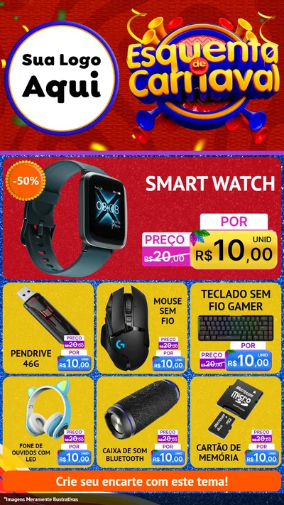 Modelo de Rede Social para Stories com o tema Esquenta de Carnaval para Informática