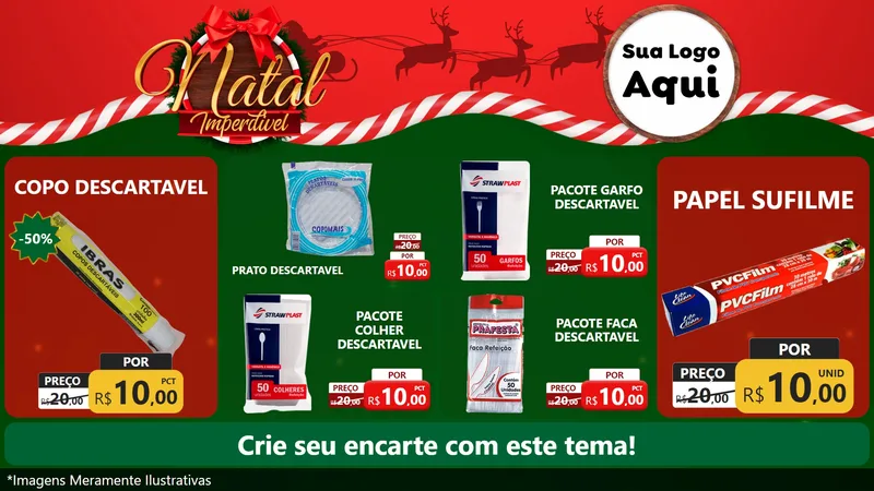 Modelo de TV para TV Horizontal com o tema Natal Imperdível para Embalagens