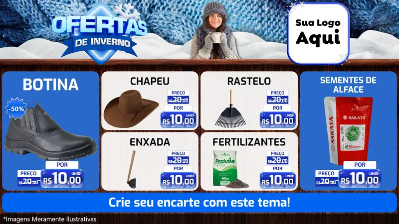 Modelo de TV para TV Horizontal com o tema Ofertas de Inverno para Agropecuária