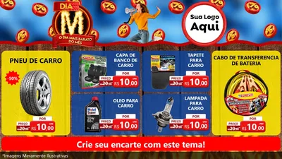 Modelo de TV para TV Horizontal com o tema Dia M - O Dia Mais Barato Do Mês para Auto peças