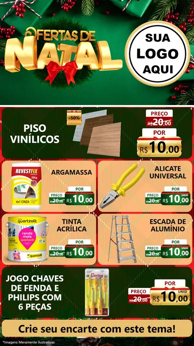 Modelo de TV para TV Vertical com o tema Ofertas de Natal para Material para Construção