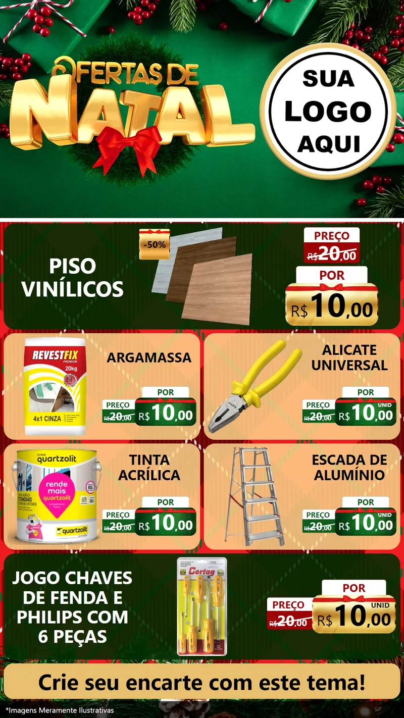 Modelo de TV para TV Vertical com o tema Ofertas de Natal para Material para Construção