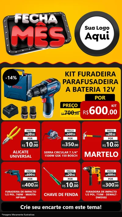 Modelo de Rede Social para Stories com o tema Fecha Mês para Maquinas e Ferramentas