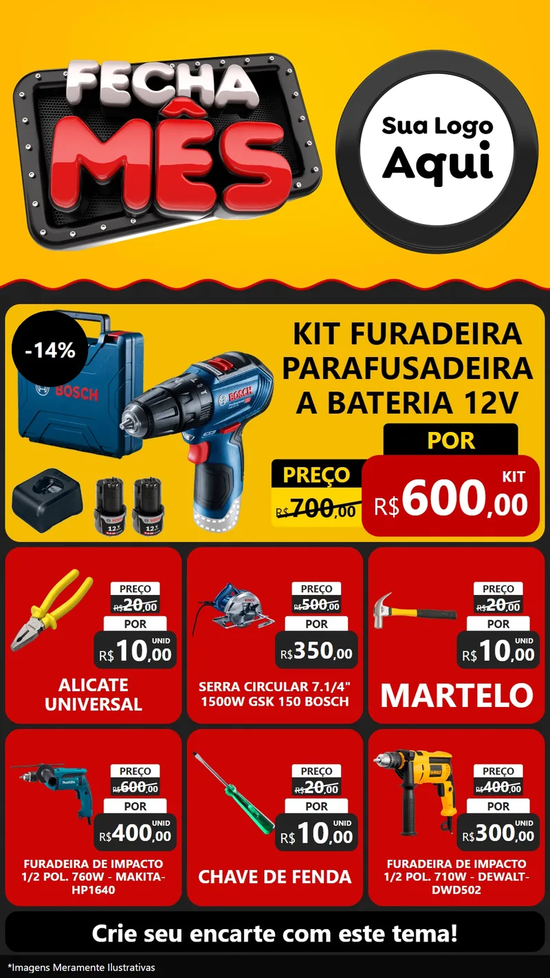 Modelo de Rede Social para Stories com o tema Fecha Mês para Maquinas e Ferramentas